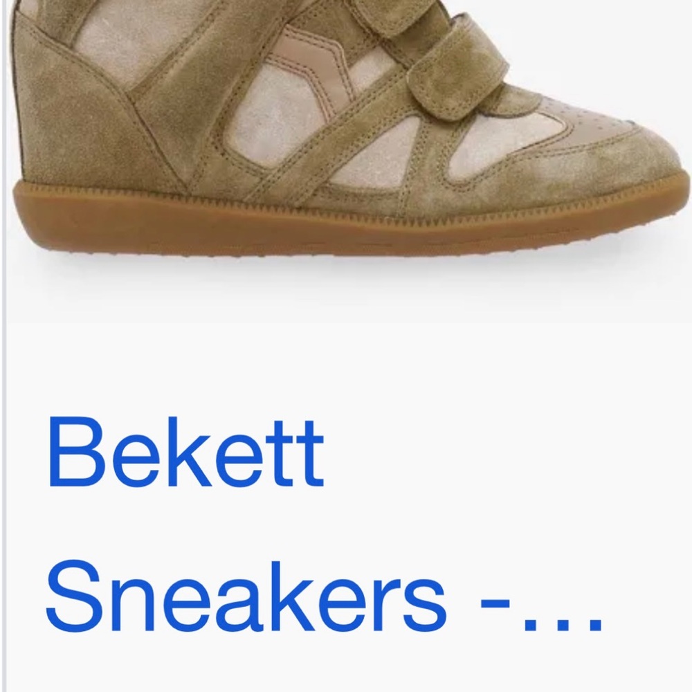 Isabel Marant Bekett Wedge Sneakers in Taupe and Gum